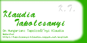 klaudia tapolcsanyi business card